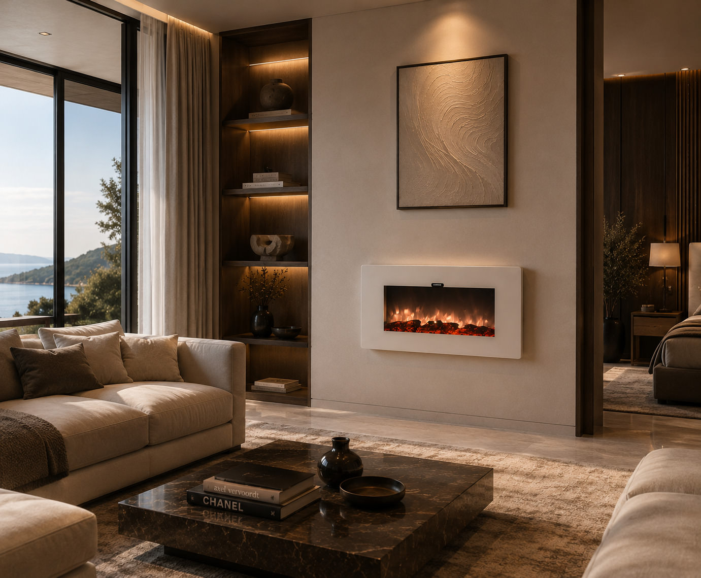 SINED Monte Bianco wall-mounted electric fireplace