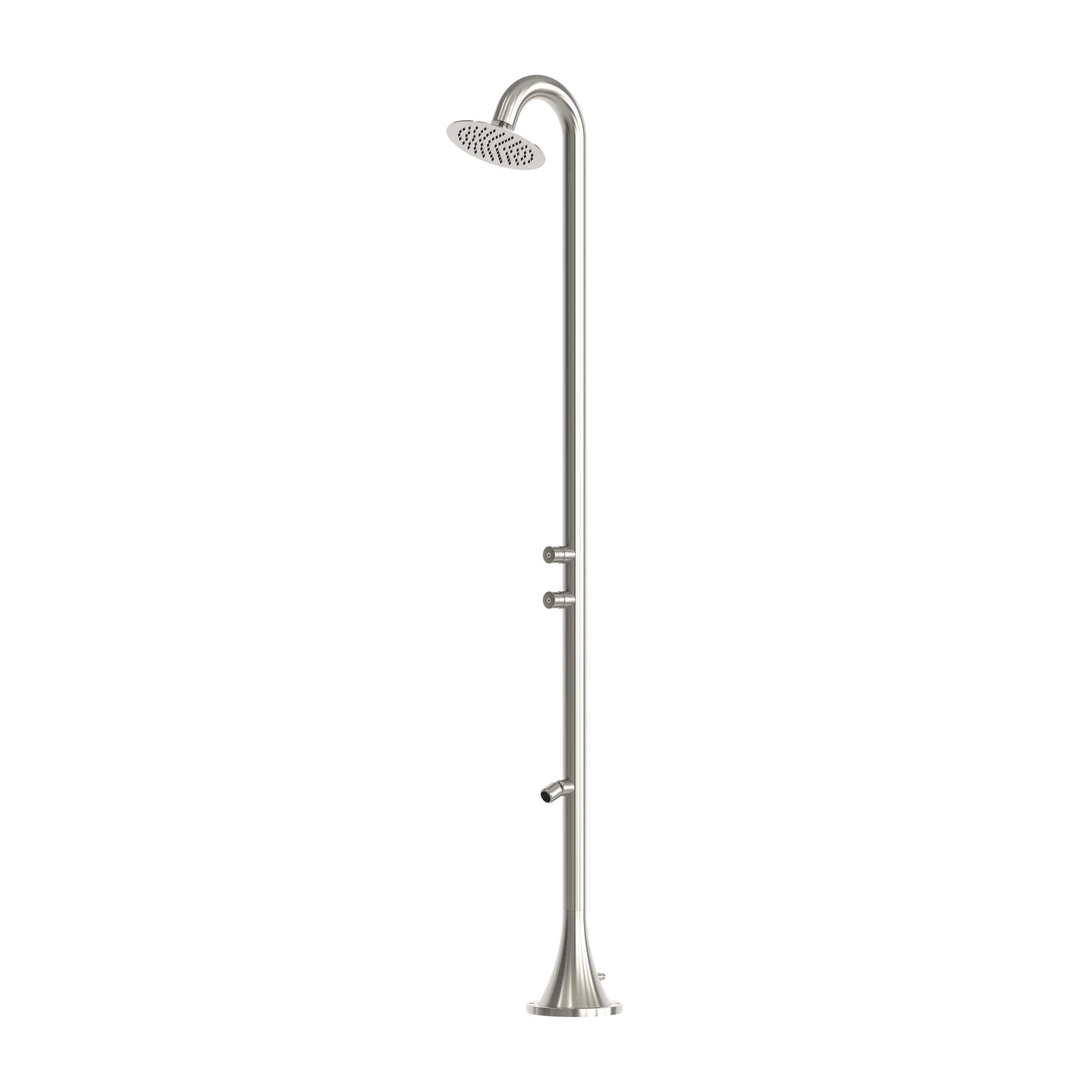 Luna outdoor shower in satin stainless steel