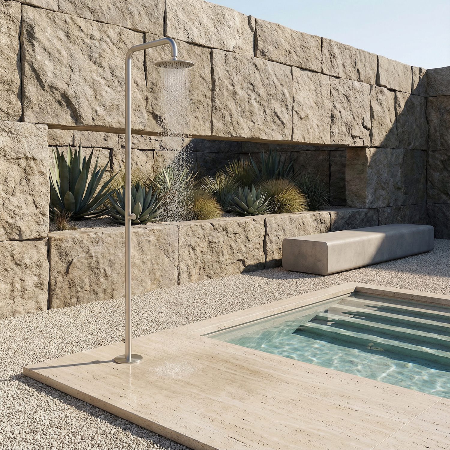 Grey Luna Timer outdoor shower