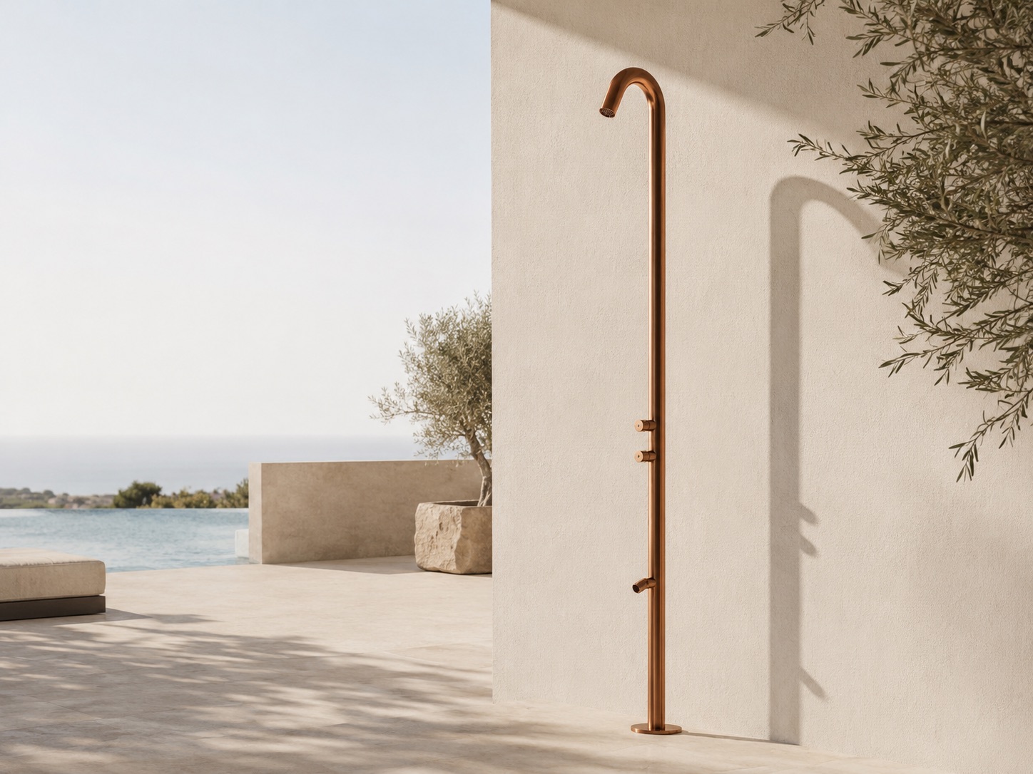 Rose gold Quartu timed outdoor shower