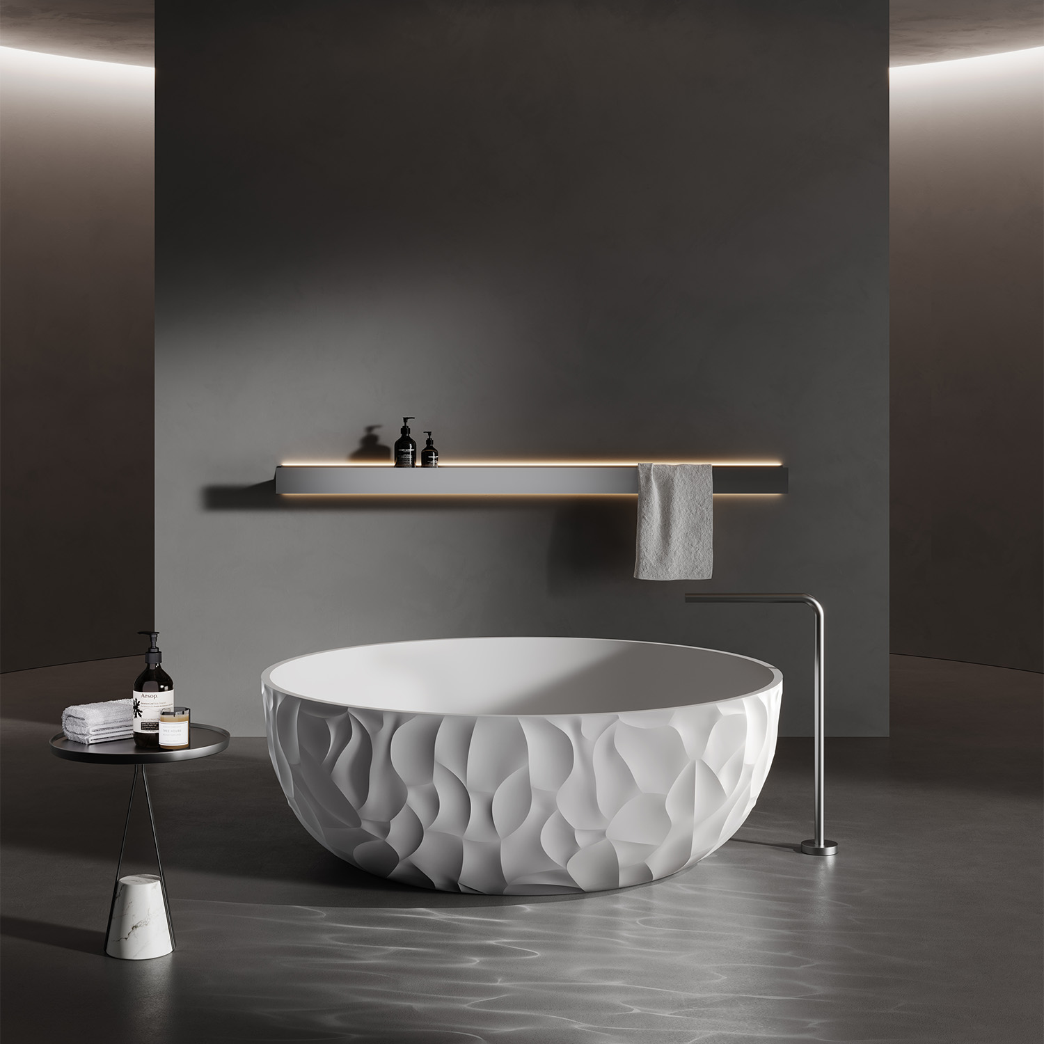 SINED Zefiro white round bathtub